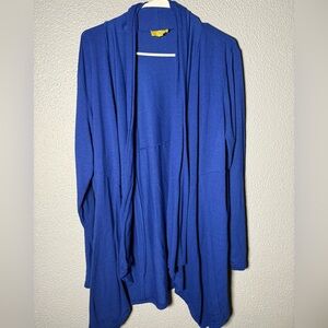 Liz Lange 1X Blue Open Front Cardigan Lightweight Drape Plus Size